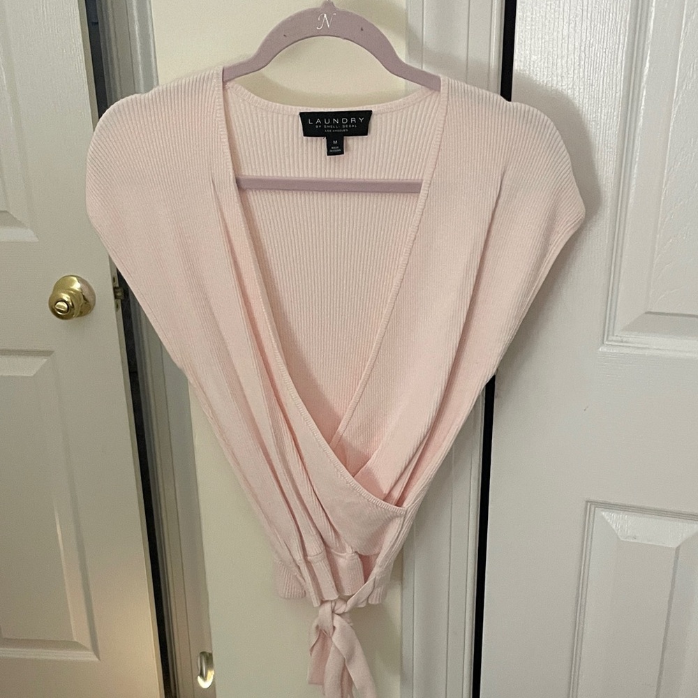 Laundry by Shelli Segal Pink Wrap Sweater